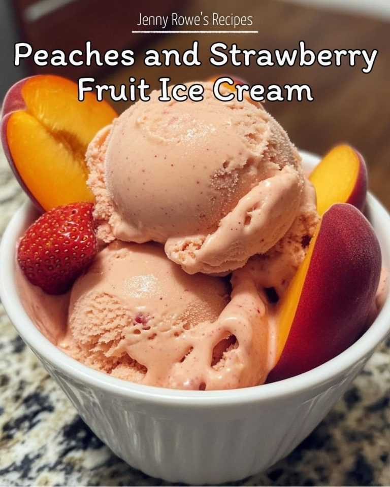 Peaches and strawberry fruit ice cream Peaches and strawberry fruit ice cream
