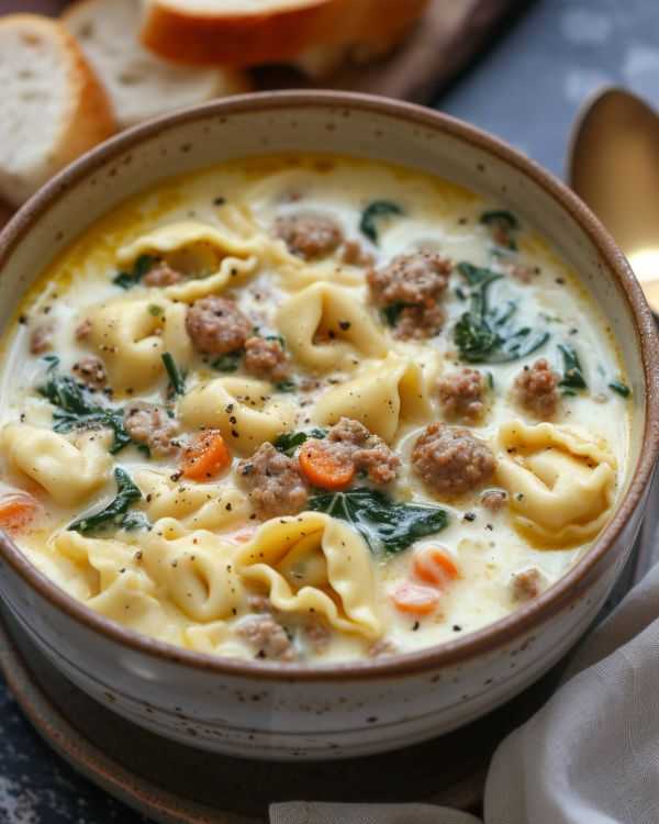 Slow Cooker Creamy Sausage & Tortellini Soup Slow Cooker Creamy Sausage & Tortellini Soup
